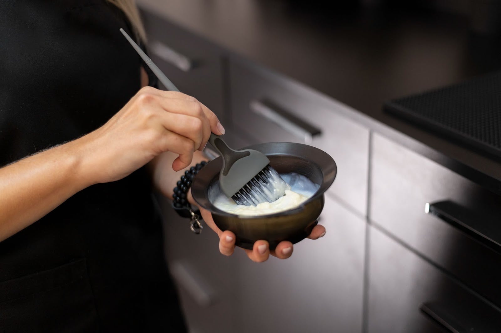 Professional cosmetology tools and supplies used in student training