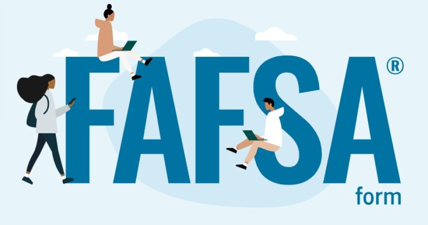 FAFSA financial aid application illustration for beauty school funding.