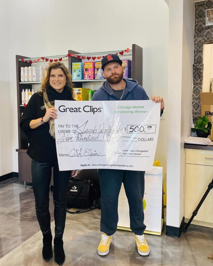 Winner of Great Clips scholarship at our beauty school in Illinois, Cosmetology & Spa Academy