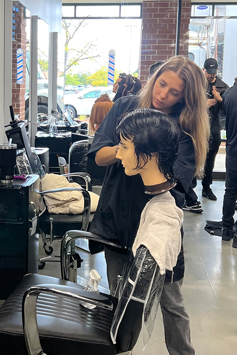 Cosmetology Student haircut