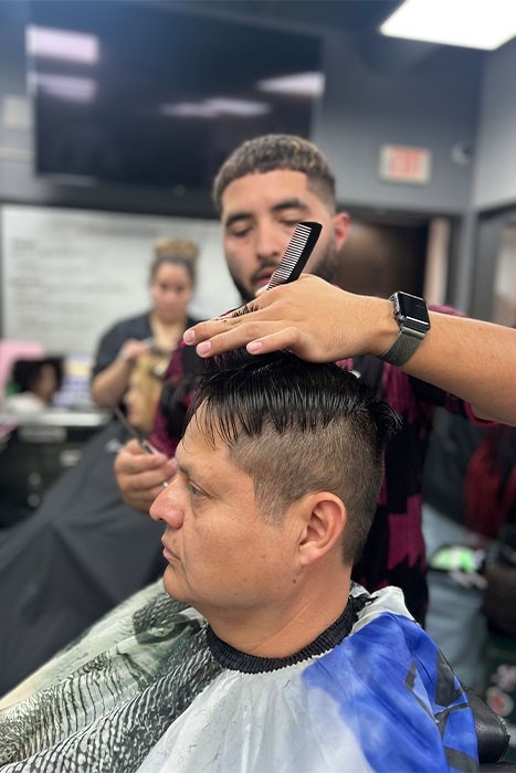 Student in Barber School doing Barber Training in CSA Academy Illinois