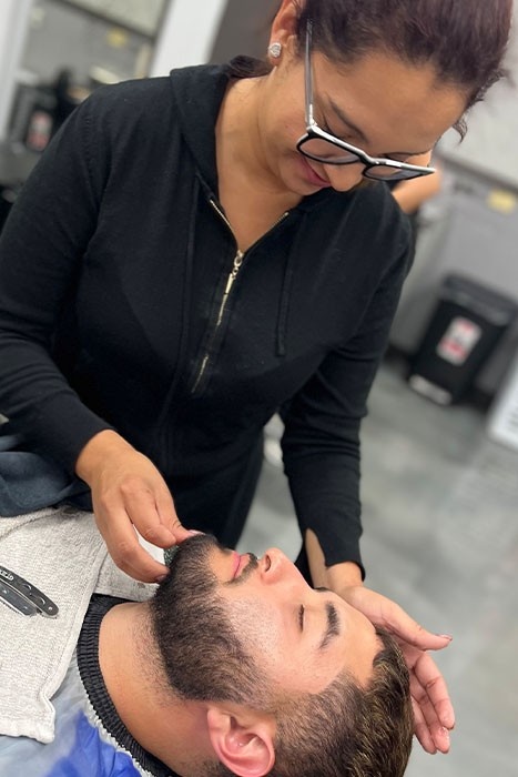 Student in Barber School doing Barber Training in CSA Academy Illinois
