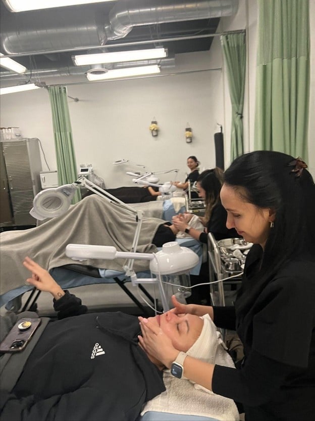 Ozempic Face: What It Is & How Estheticians Can Help 4 esthetician program in Illinois at Cosmetology and Spa Academy, students learning about skin care treatments